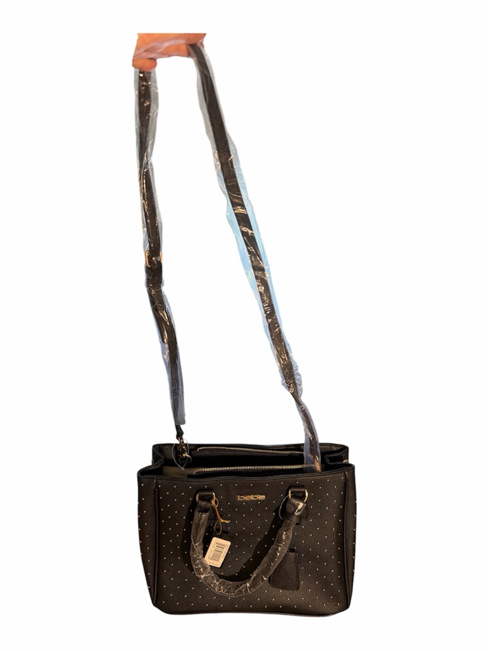 bebe Black Studded Crossbody Satchel MSRP $129